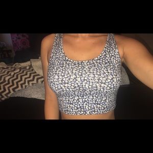 Ultra cropped floral top
